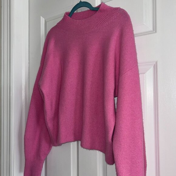 & Other Stories Wool-Blend Mock Neck Sweater, Pink – Medium - Picture 2 of 4